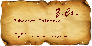 Zuberecz Csinszka névjegykártya
